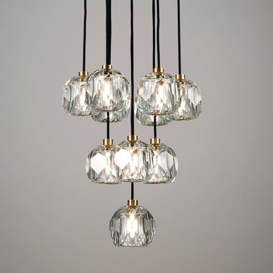 Balle Be Crystal Ball Pendant 10 Lights Brass