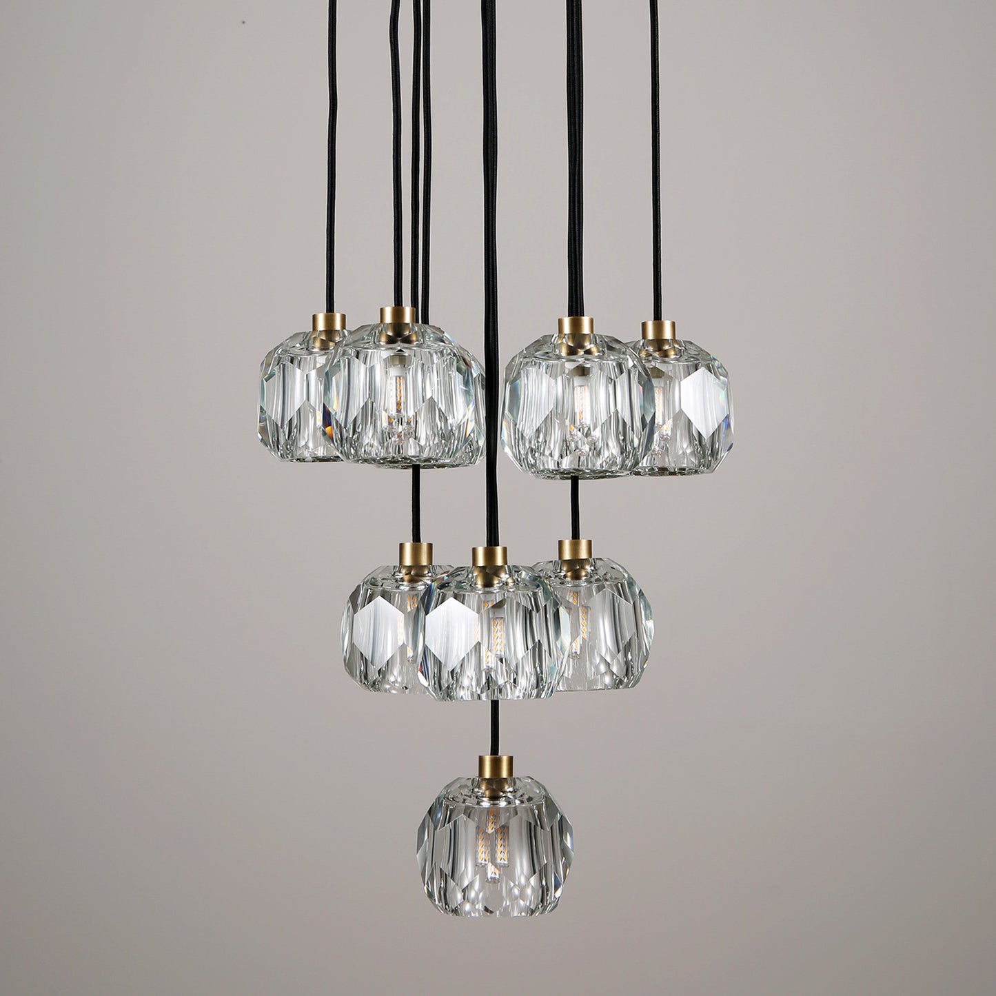Balle Be Crystal Ball Pendant 10 Lights Brass