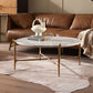 Thaddeus Round  Horn Marble Coffee Table & Side Table