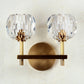 Balle Be Crystal Sconce 2 Lights Brass