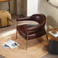 Thaddeus Brown Leather Lounge Armchair