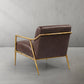 Thaddeus Brown Leather Accent Chair