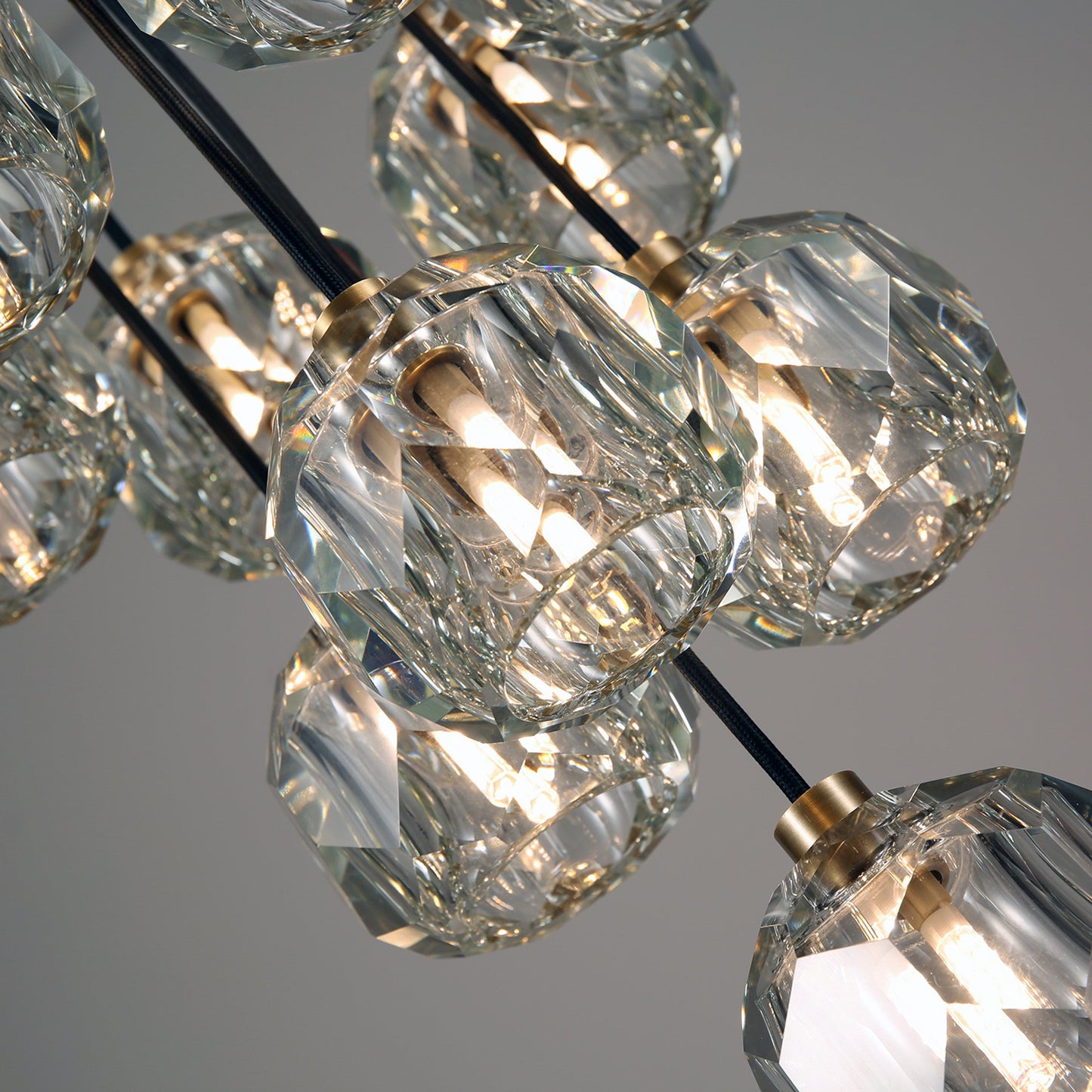 Balle Be Crystal Ball Pendant 10 Lights Brass