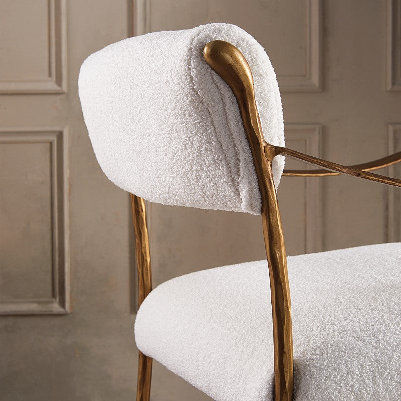 Thaddeus Retro Copper Iron Frame Armless Dining Chair