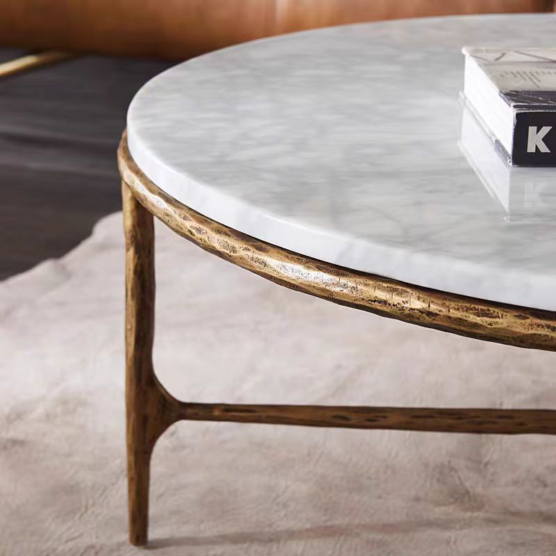 Thaddeus Marble Round Coffee Table 3 Table Legs 35"