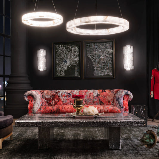 Art Rivage Calcite Ring Chandelier 30" 39"