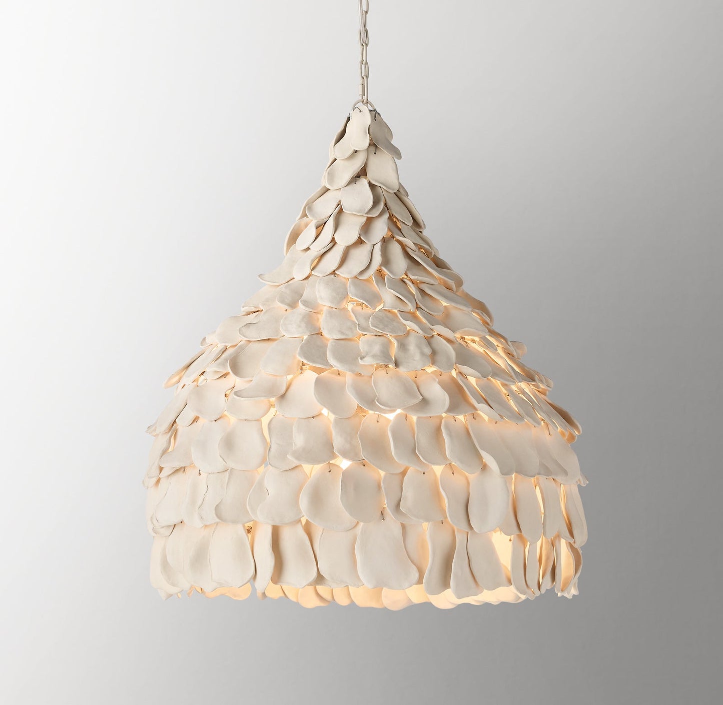 Handcrafted Clay Petal Chandelier
