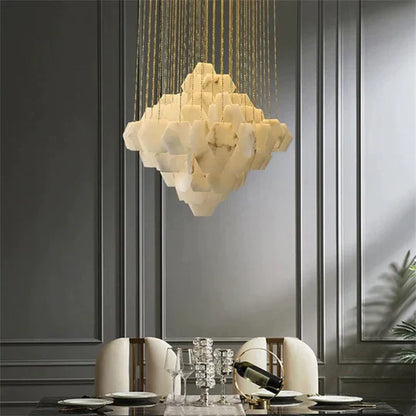 Carmen Round Alabaster Chandelier