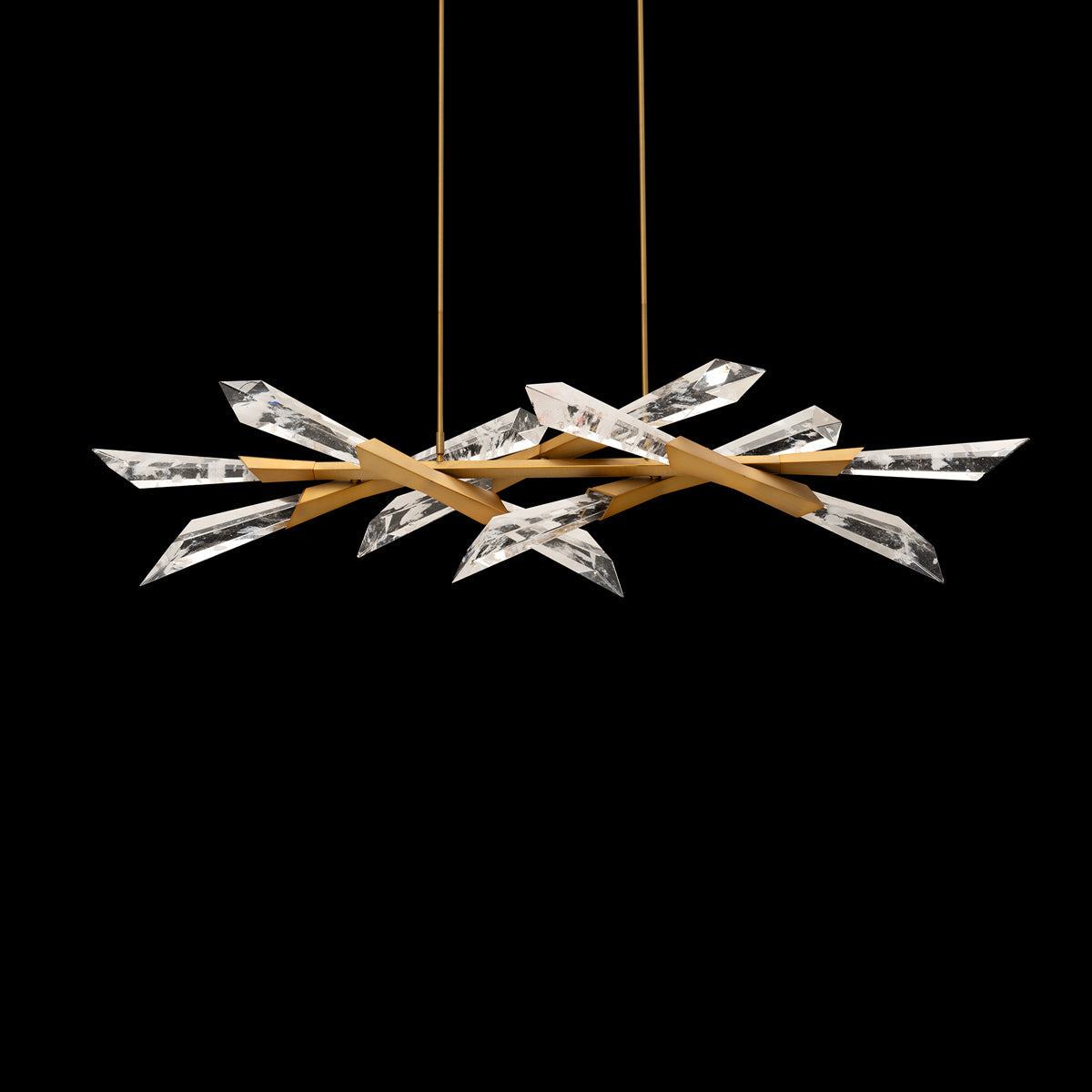 Quartz Linear Chandelier 60"W  Optic Haze Quartz