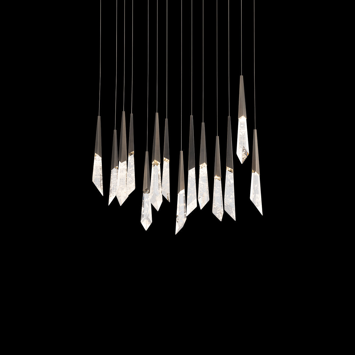 Quartz LED Rectangle Chandleier USE Optic Haze Quartz