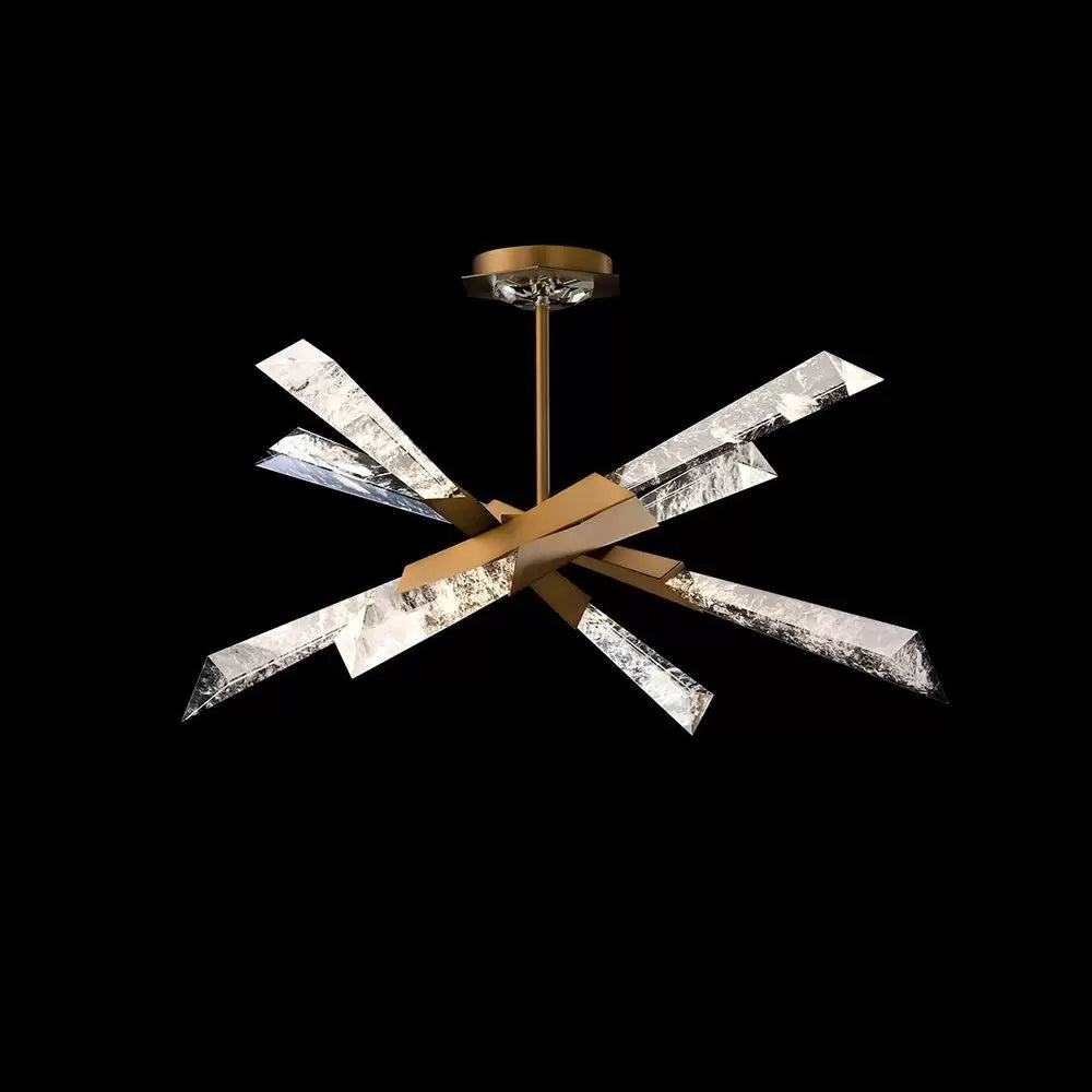 Quartz LED Pendant 28.5"W  Optic Haze Quartz