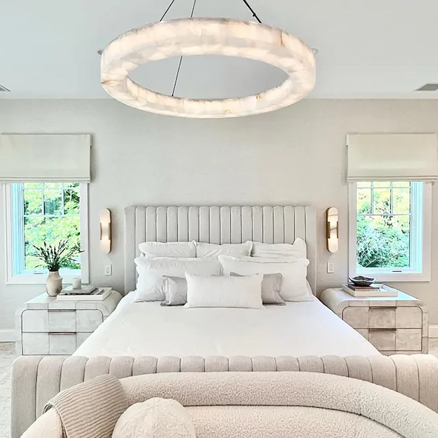 Art Rivage Calcite Ring Chandelier 30" 39"