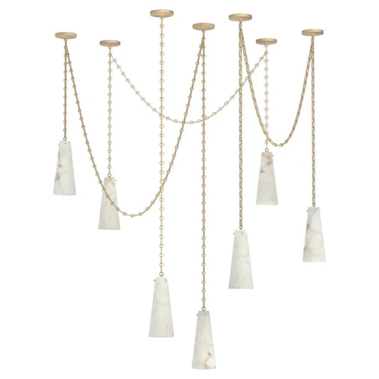Ann Alabaster Multi-Pendants Chandelier, 7 lights
