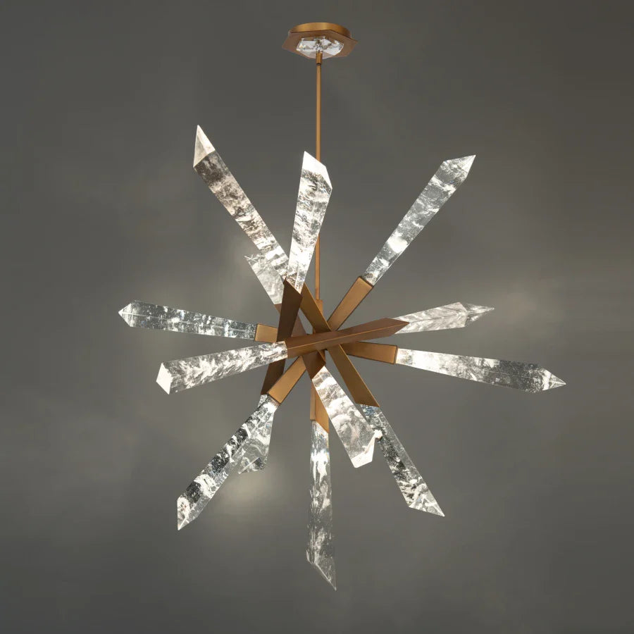 Quartz LED Pendant 36"W  Optic Haze Quartz