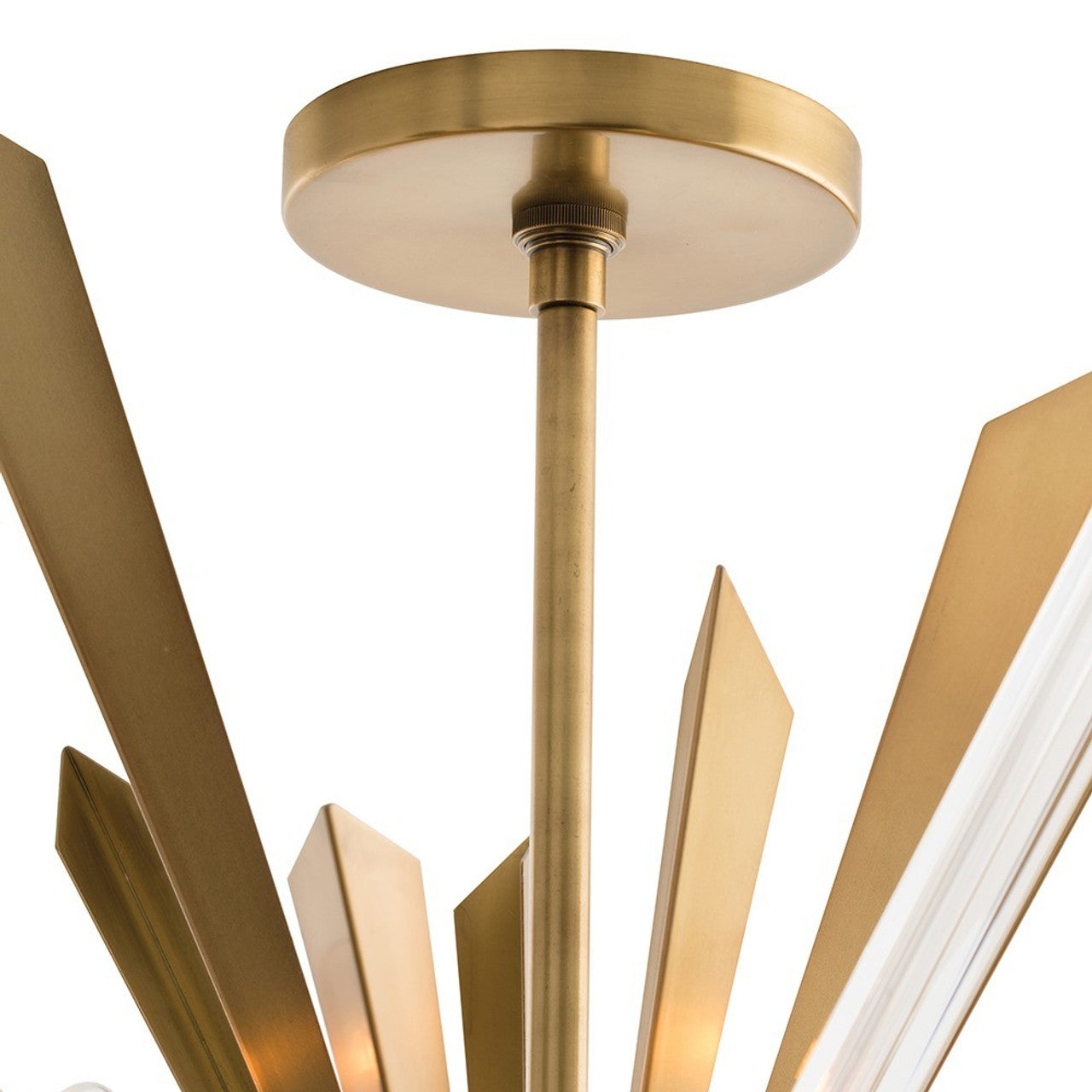 Quartz Crystal Sputnik Chandelier Antique Brass