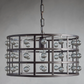 Moder Cage Crystal Drum Pendant 16"