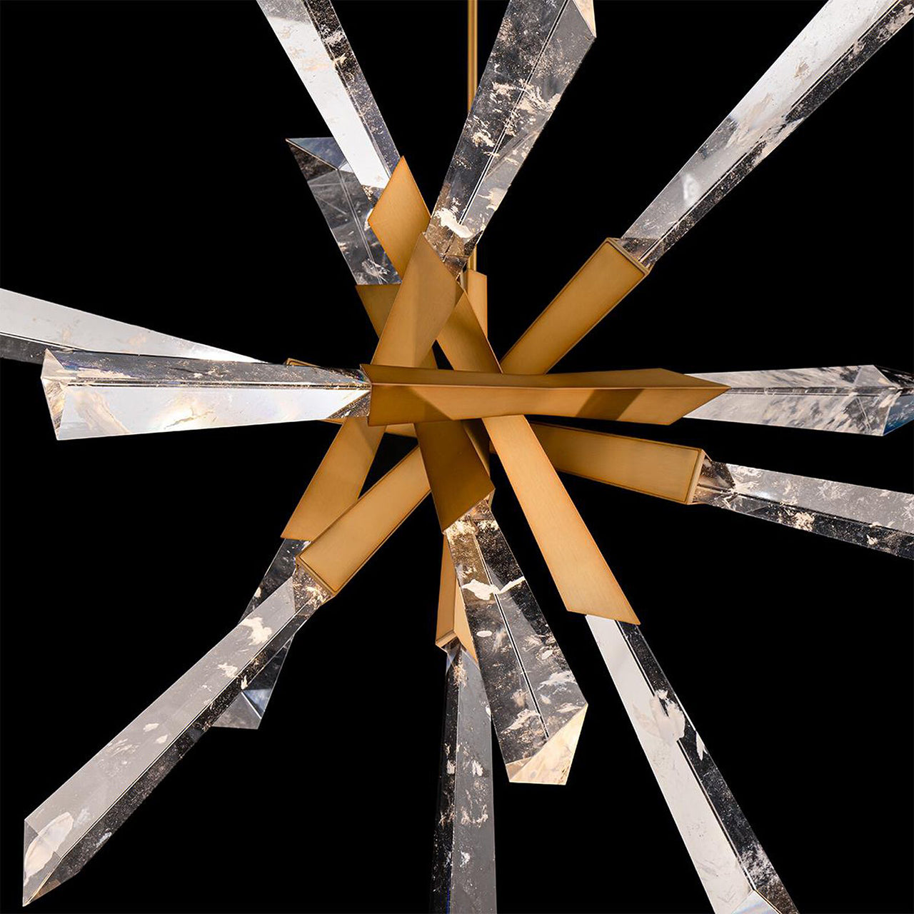 Quartz LED Pendant 48"W  Optic Haze Quartz