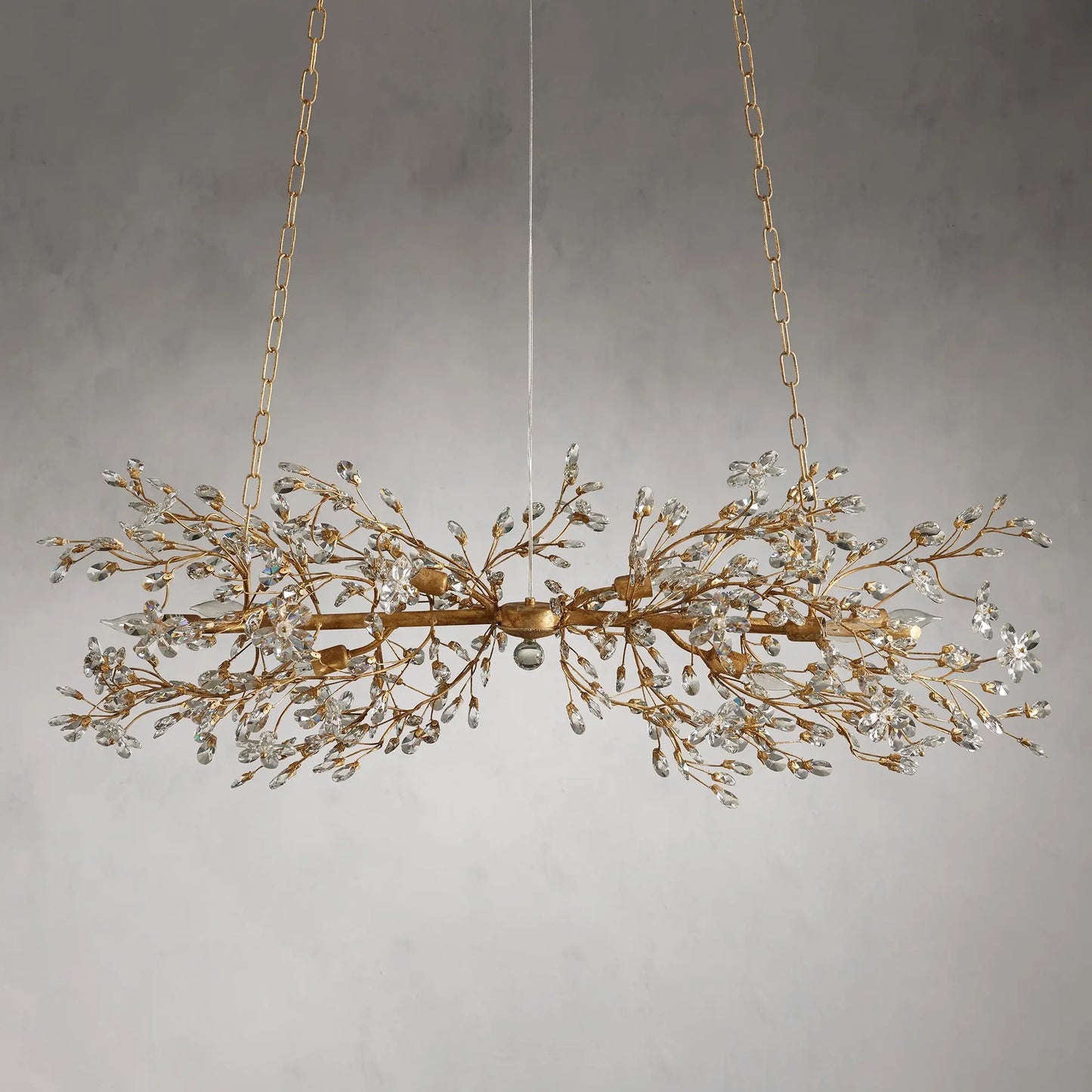 Crystal Flowers Fiore Linear Chandelier
