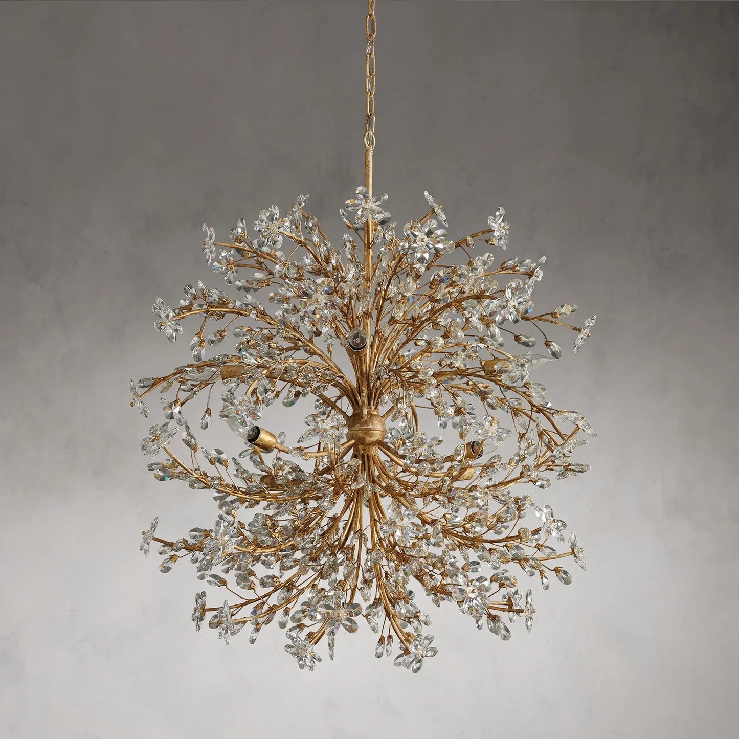 Crystal Flowers Fiore Round Chandelier 8 Light