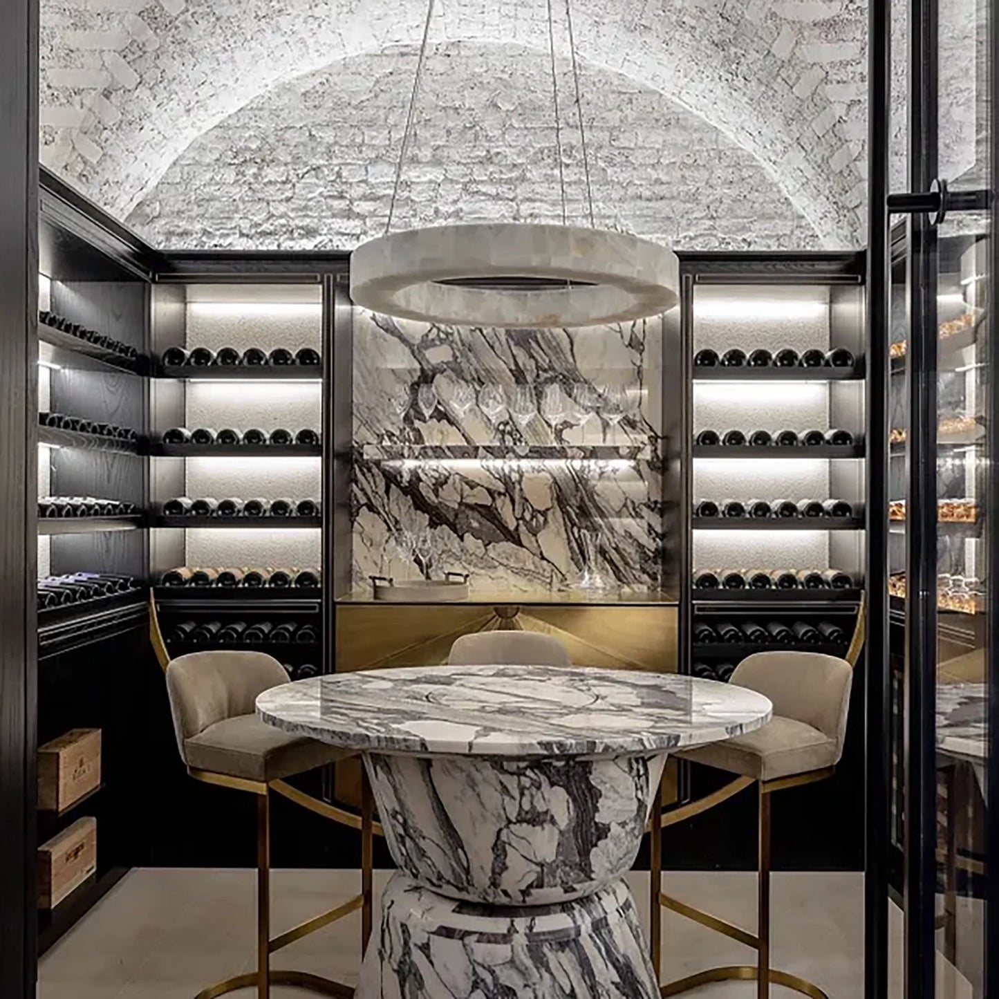 Art Rivage Calcite Ring Chandelier 30" 39"