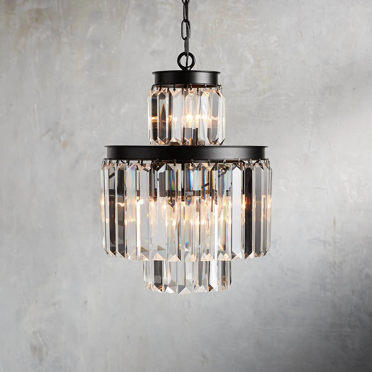 Art Leyland Crystal Round Chandelier 6 Light