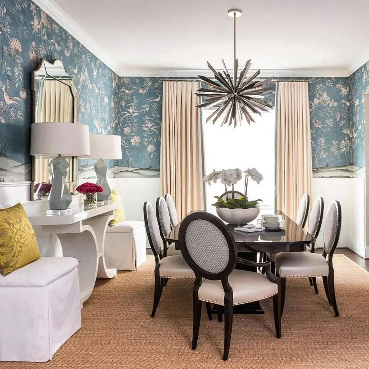 Quartz Crystal Sputnik Chandelier Antique Brass