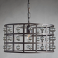 Moder Cage Crystal Drum Pendant 16"