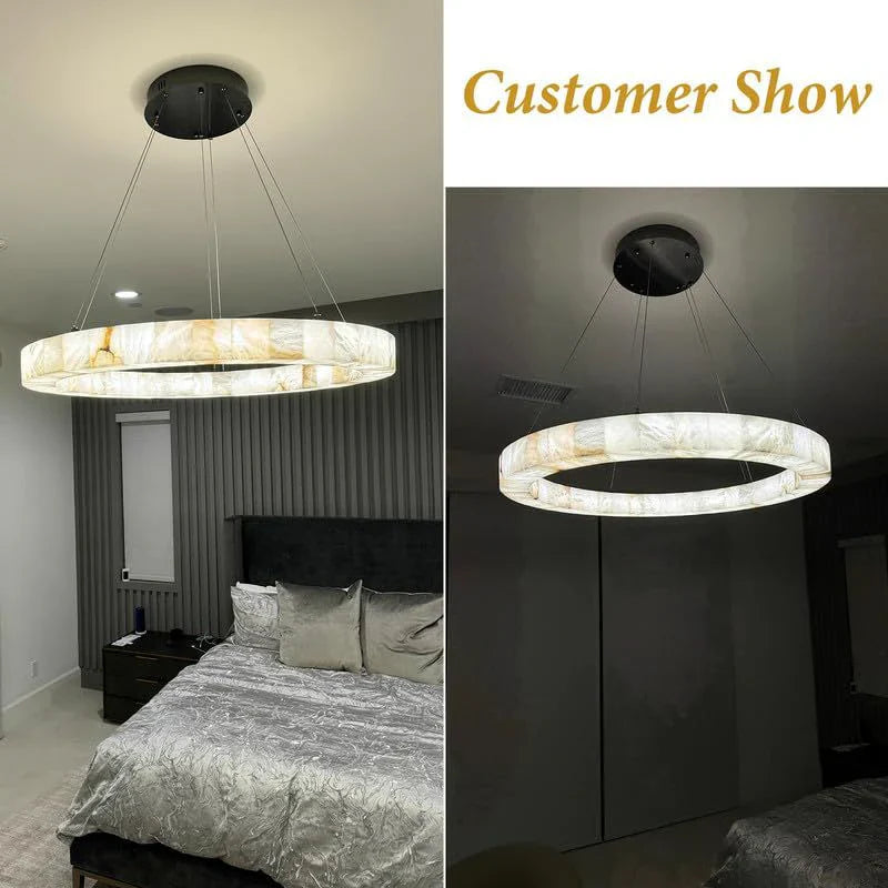 Art Rivage Calcite Ring Chandelier 30" 39"