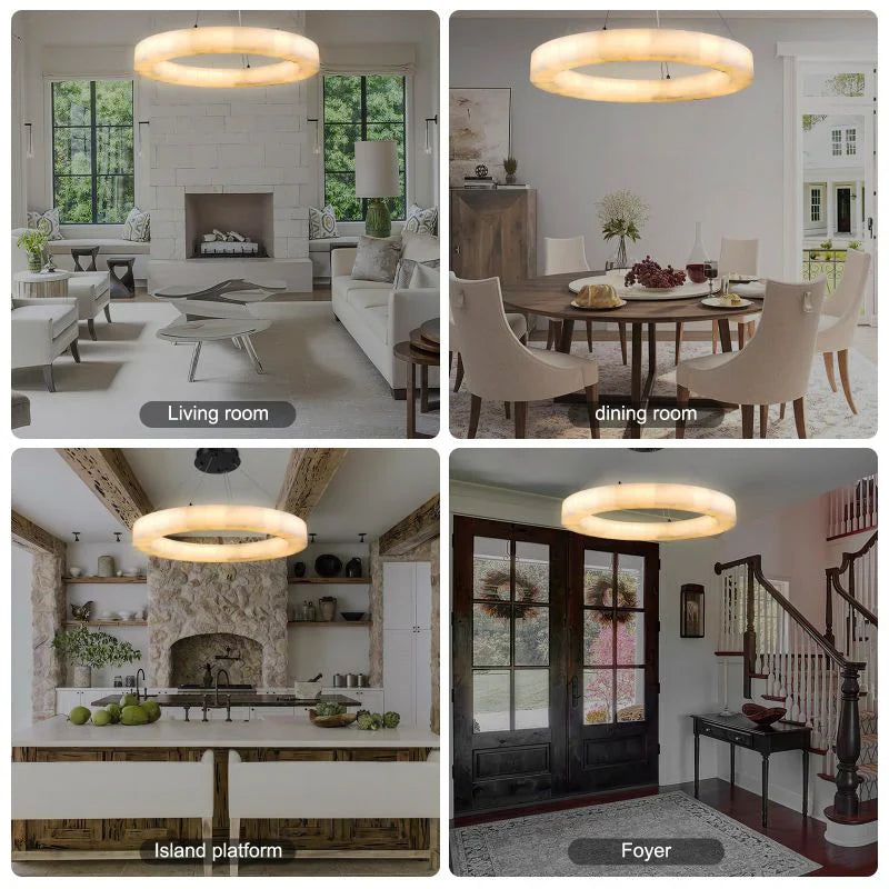 Art Rivage Calcite Ring Chandelier 30" 39"