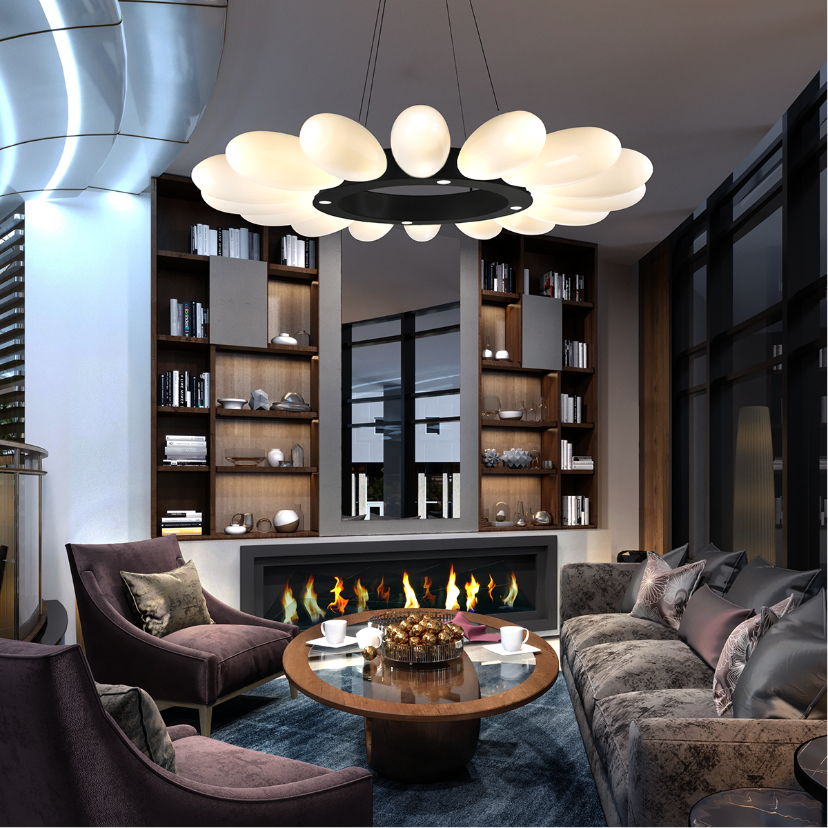 Art Glass Fiori Ring Chandelier