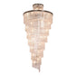 Seline Spiral Tiered/ Layered Cracked Textured Glass Chandelier