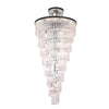 Seline Spiral Tiered/ Layered Cracked Textured Glass Chandelier
