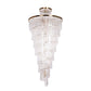 Seline Spiral Tiered/ Layered Cracked Textured Glass Chandelier