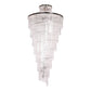 Seline Spiral Tiered/ Layered Cracked Textured Glass Chandelier