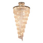 Seline Spiral Tiered/ Layered Cracked Textured Glass Chandelier