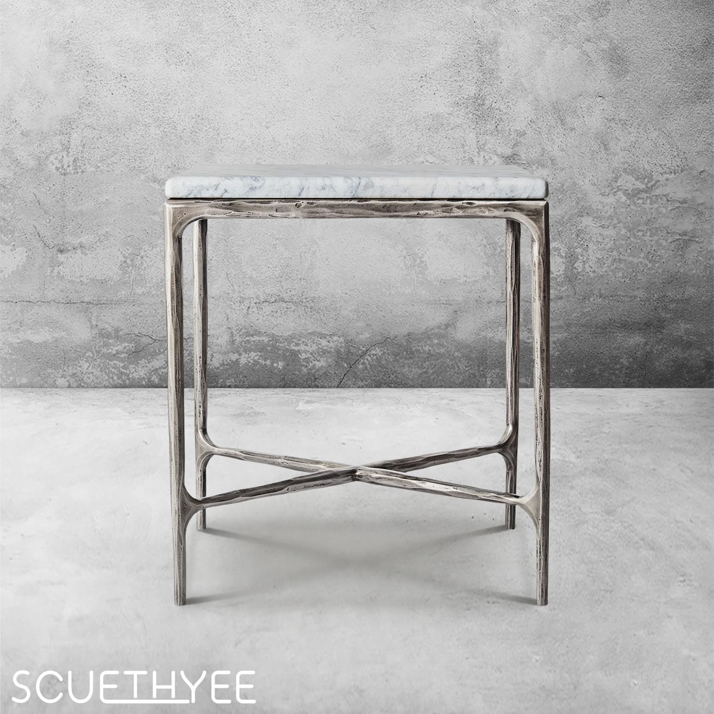 Thaddeus Marble Square Side Table 18" 22"