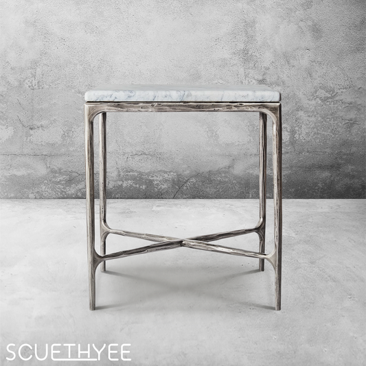 Thaddeus Marble Square Side Table 18" 22"