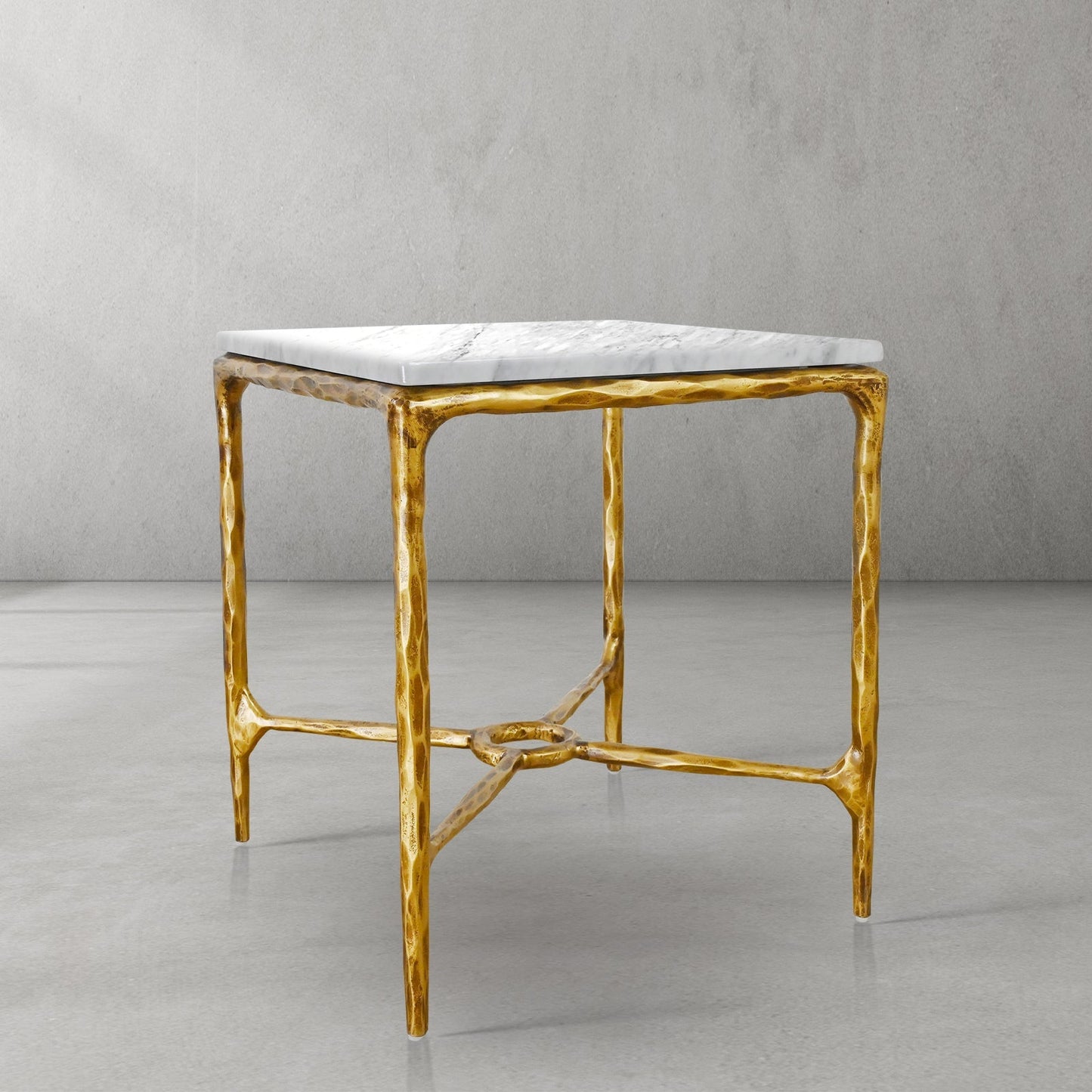 Thaddeus Mabrble Square Side Table 18" 22" Overhang O