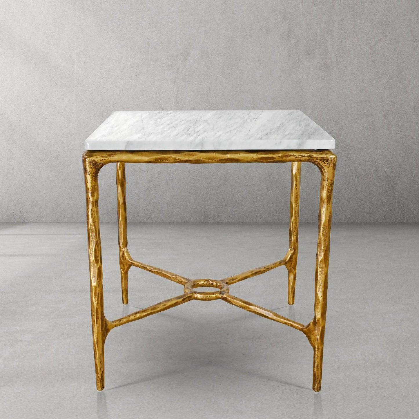 Thaddeus Mabrble Square Side Table 18" 22" Overhang O