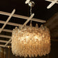 Spherical Murano Poliedri Clear Glass Drum Chandelier