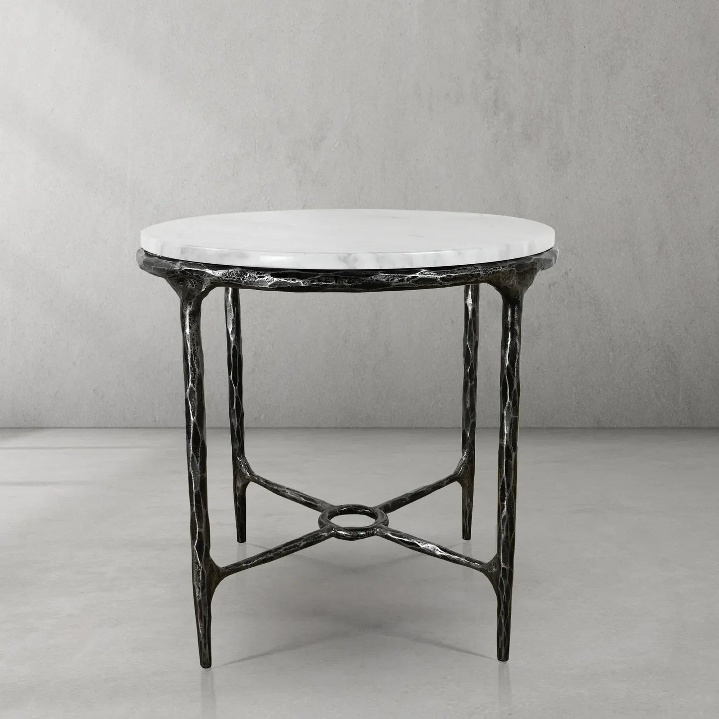 Thaddeus Round Marble Side Table 18" 22"