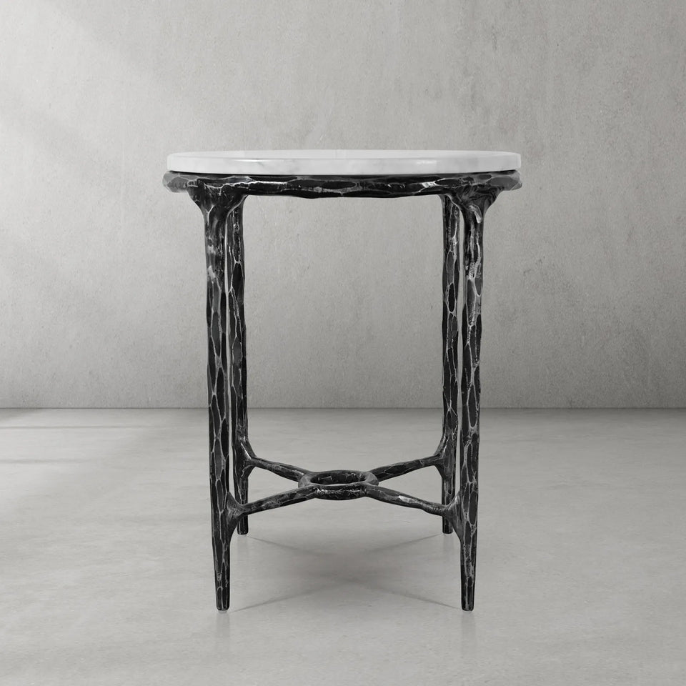 Thaddeus Round Marble Side Table 18" 22"