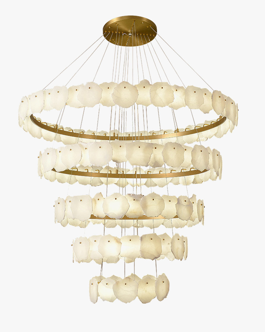 Alabaster Tiered Circular Chandelier