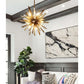 Quartz Crystal Sputnik Chandelier Antique Brass