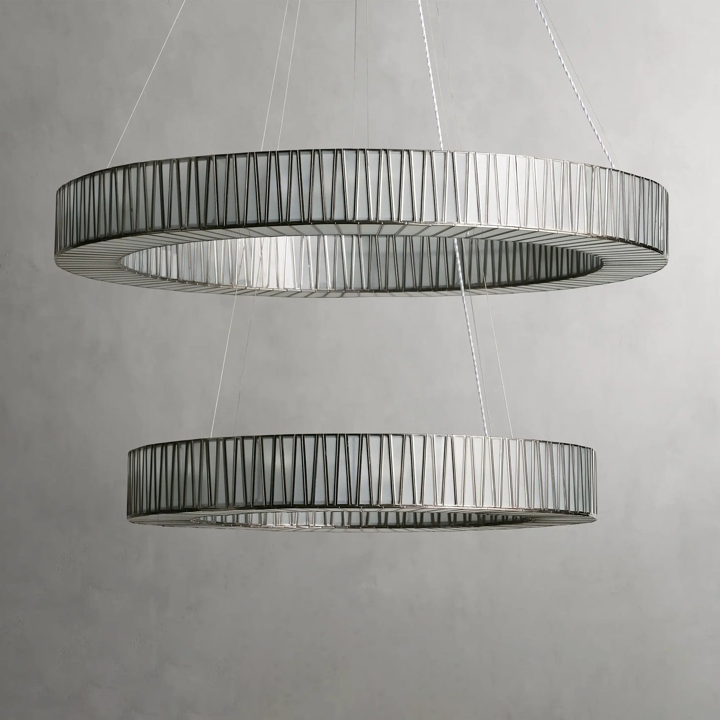 Art Glass Jeunet 2-Tier Round Chandelier