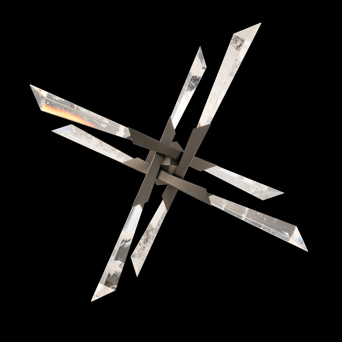 Quartz LED Pendant 28.5"W  Optic Haze Quartz