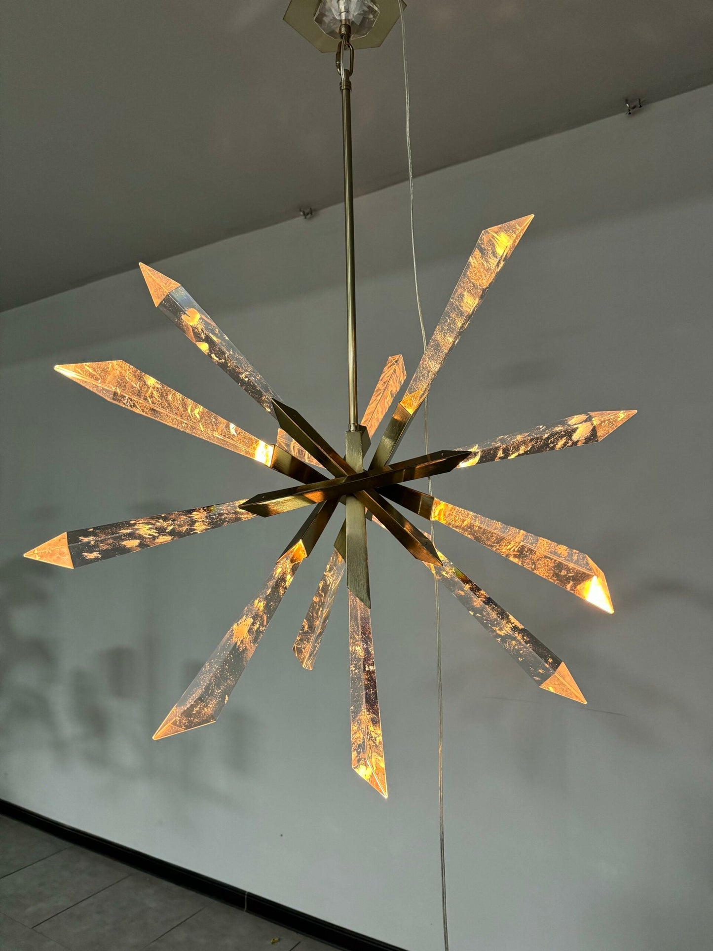 Quartz LED Pendant 36"W  Optic Haze Quartz