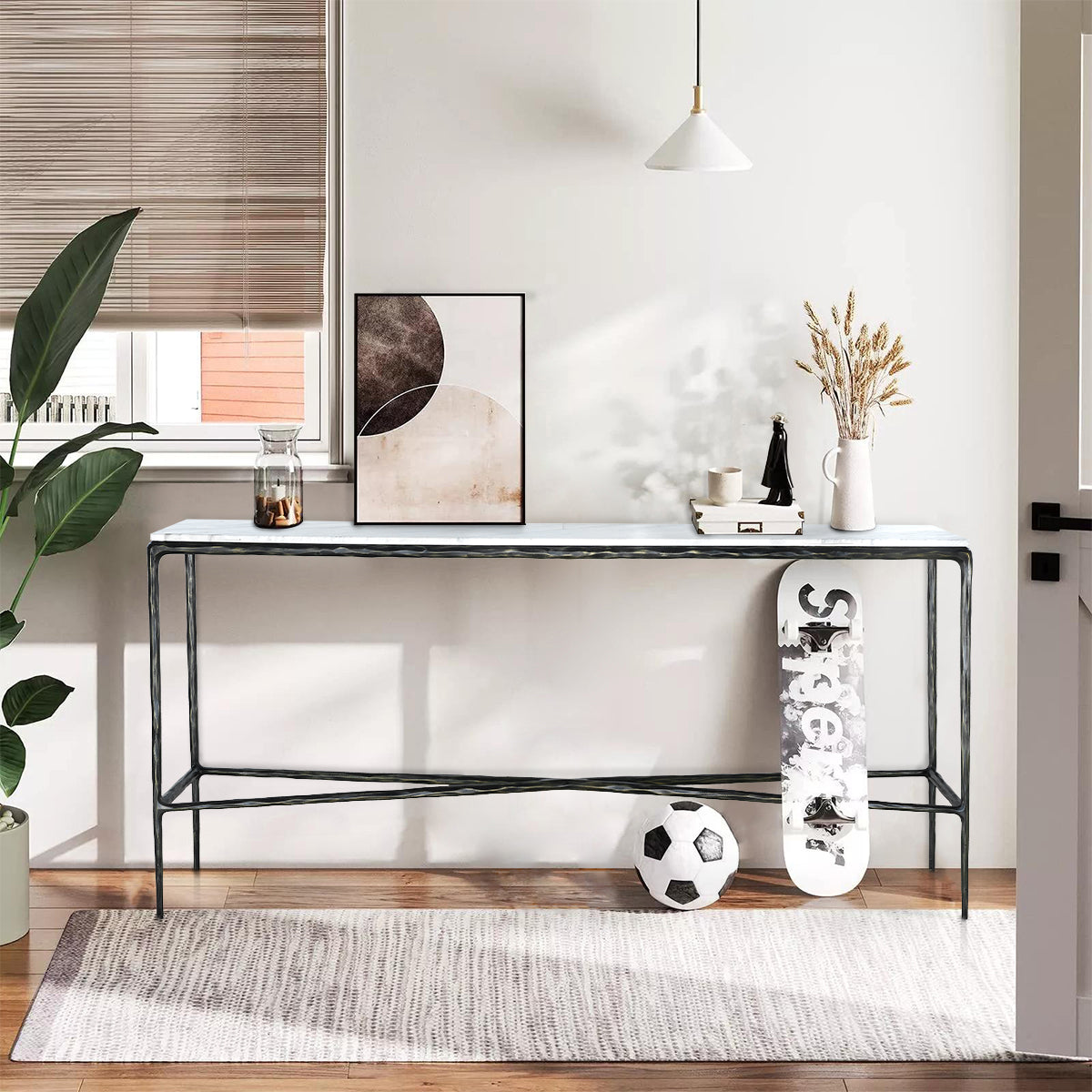 Thaddeus Rectangle Marble Console Table 60" 72"