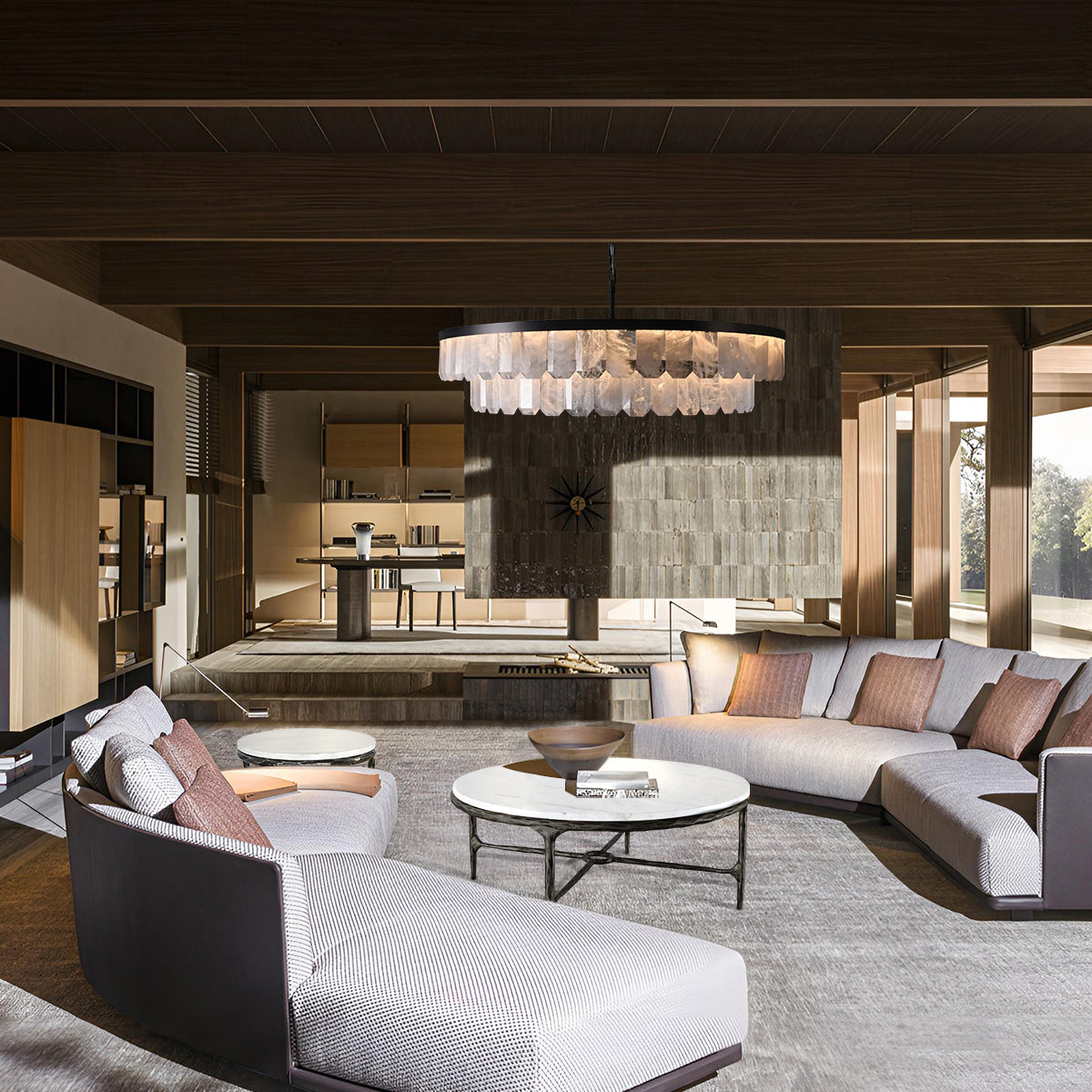 Thaddeus Marble Round Coffee Table 36" 55"