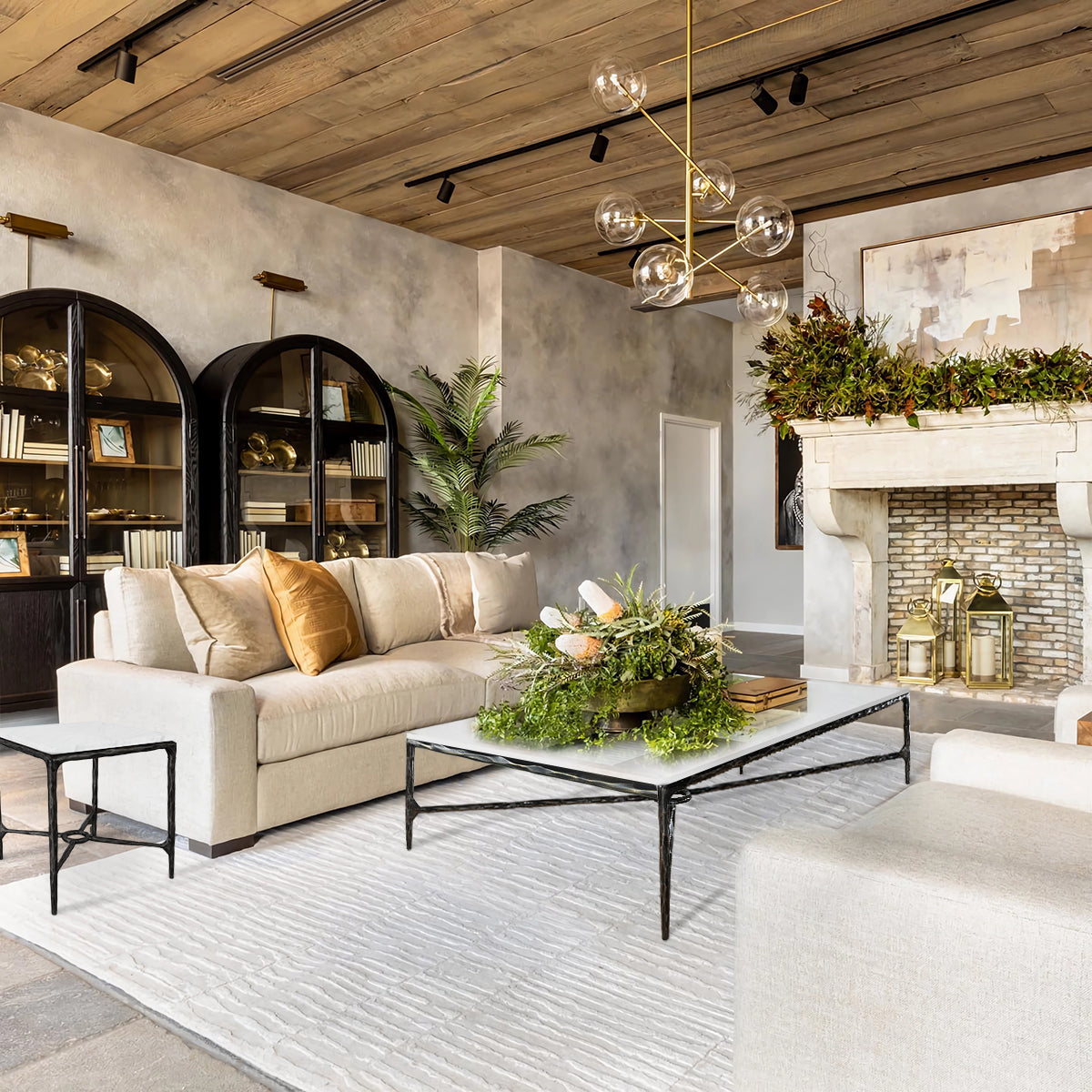 Thaddeus Mabrble Square Side Table 18" 22" Overhang O